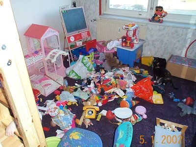 Zimmer nach dem Spielen